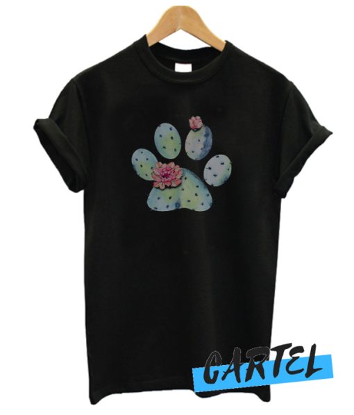Dog paws cactus and flowers awesome T-Shirt