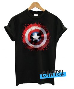 Marvel Avengers Assemble Captain America Art Shield Badge awesome T shirt