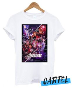 Marvel avengers endgame signature all heroes awesome T shirt