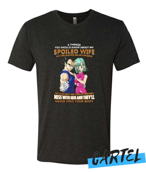 Vegeta And Bulma 3 Things You Should Know About My Wife awesome T-Shirt