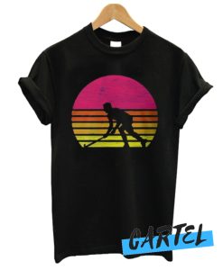 retro hockey player silhouette awesome t shirt