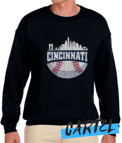 Cincinnati Baseball Skyline awesome Sweatshirt