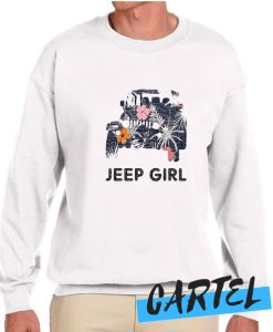 Vintage Flower Jeep Girl awesome Sweatshirt