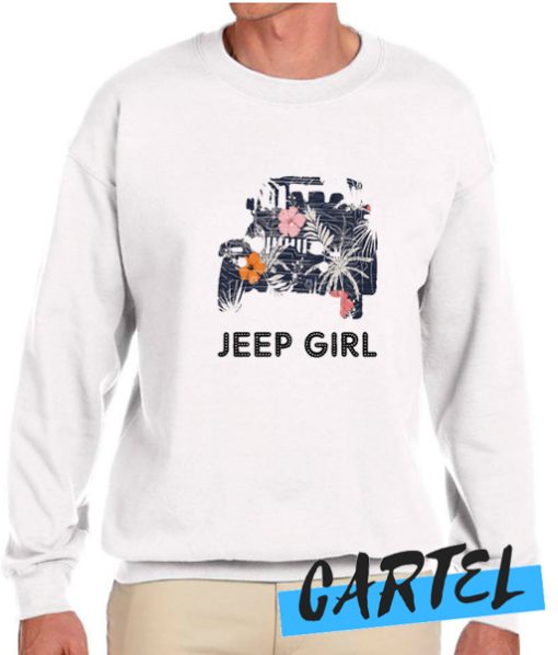 Vintage Flower Jeep Girl awesome Sweatshirt