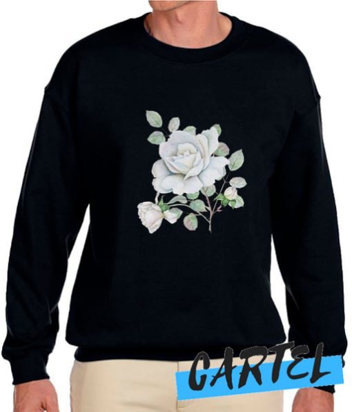 White Roses Watercolor Flowers awesome Sweatshirt