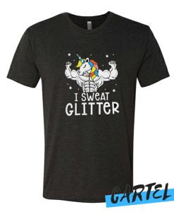 I Sweat Glitter Gym Unicorn awesome T Shirt