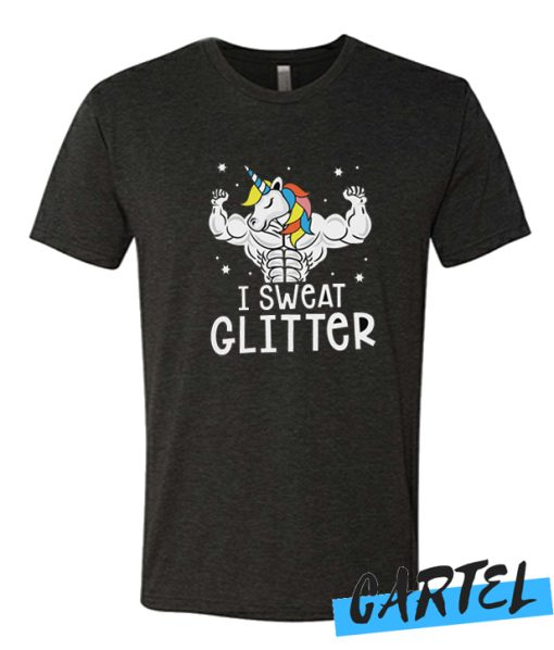 I Sweat Glitter Gym Unicorn awesome T Shirt