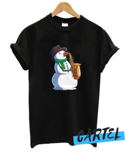 Saxophone Christmas Sax Snowman Holiday Xmas T Shirt