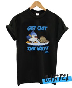 ir Penguin Get Out of the Way Penguin with Seal Graphic on T-Shirt