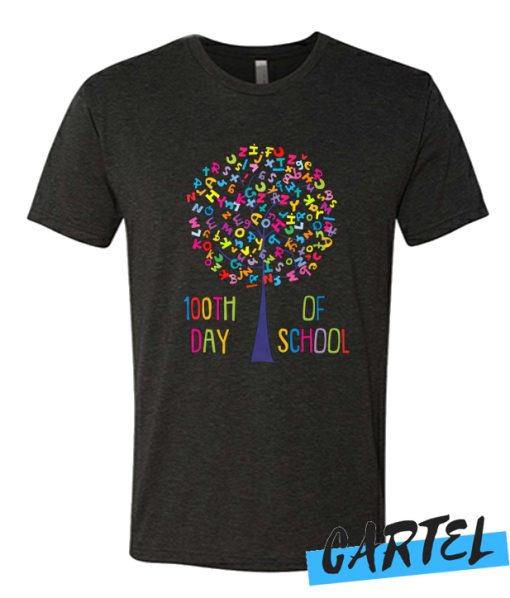 Happy 100th Of School 100 Days Of School Alphabet Tree awesome T Shirt