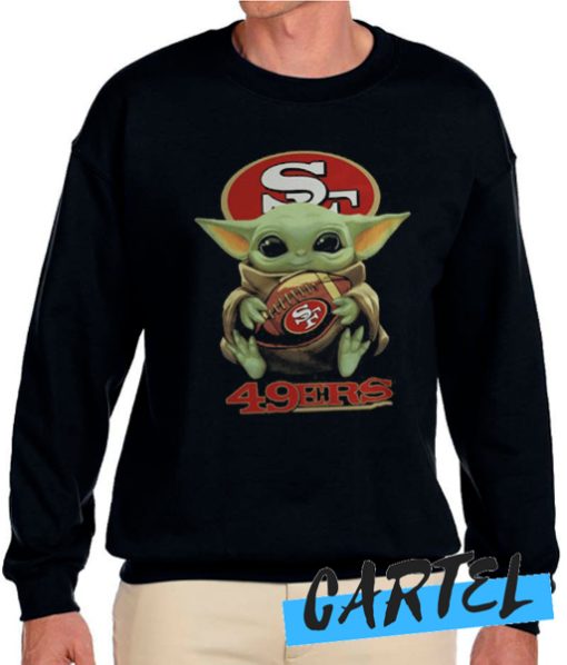 SUPERBOWL Baby Yoda Inspired Vintage Look 49ers awesome Sweatshirt