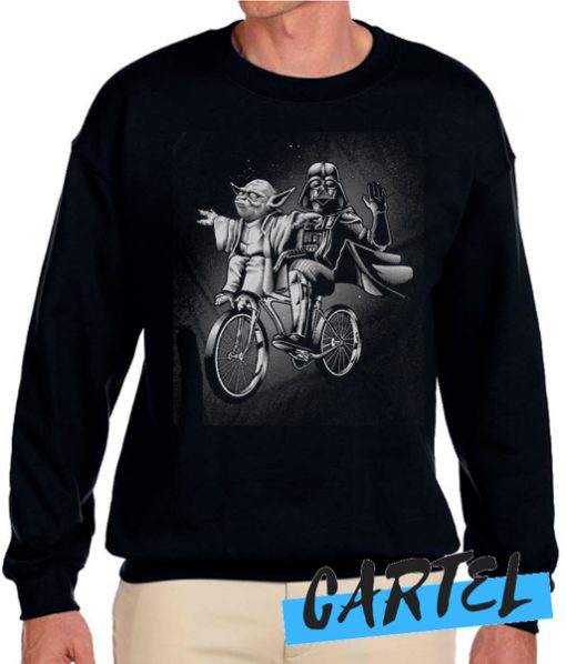 Star Wars - Darth Vader and Yoda Riding a Bike Sweatshirt