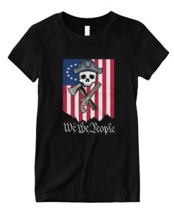 American Patriot Skull Betsy Ross Flag Revolutionary War 13 Colonies DH T Shirt