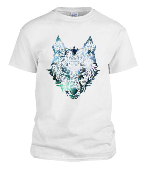 Isometric Galaxy Wolf Face DH T Shirt