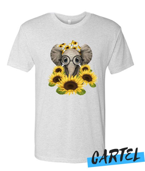 Cute Elephant and Sunflowers awesome T-shirt