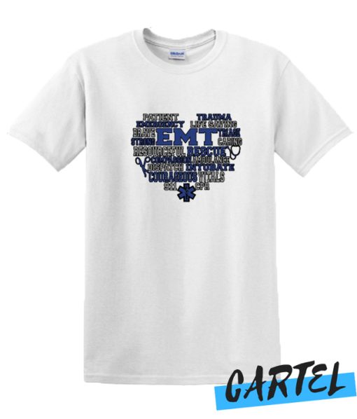EMT Heart Words Awesome T Shirt