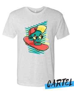 Green Skater Skull awesome T-shirt