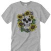 Sunflower and skull awesome graphic T Shirt