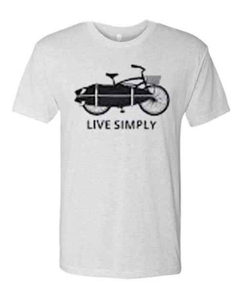 Live Simply, Beach Cruiser and Surf Board, Bike Apparel, Beach Life, Ocean awesome graphic T Shirt