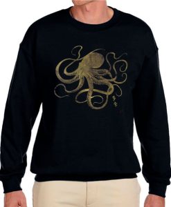 Octopus Japanese Calligraphy graphic Sweatshirt