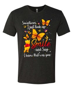 Pooh and butterfly awesome graphic T Shirt