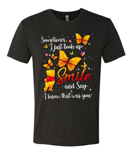 Pooh and butterfly awesome graphic T Shirt