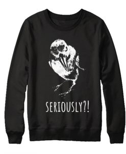 Black and White Seriously Crow graphic Sweatshirt
