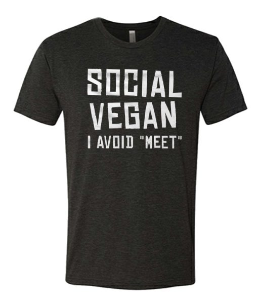 Funny Anti Social Black graphic T Shirt