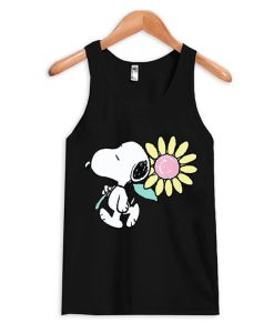 Snoopy Cute And His Flower Tank Top