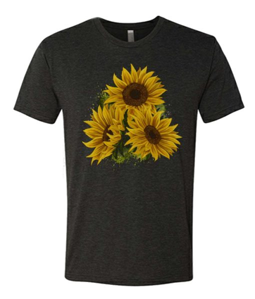 Yellow Sunflower Floral Watercolor Positivity T Shirt